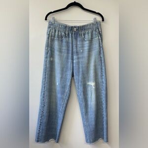 Rag & Bone Miramar Wide Leg Crop Raw Hem High Rise Pull On Pants Medium 8 10